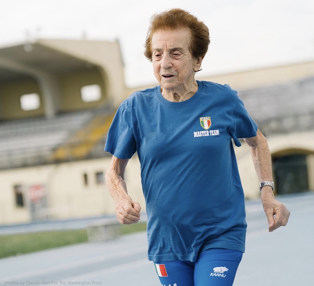 Emma Maria Mazzenga, 91 éves olasz sprinter, világcsúcstartó futás közben